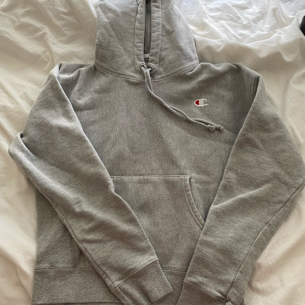 champion grey reverse weave hoodie